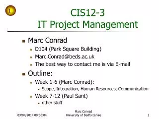 CIS 12-3 IT Project Management