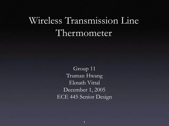 wireless transmission line thermometer