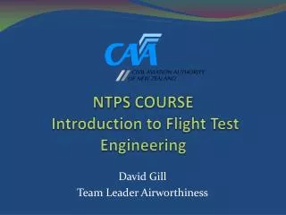 NTPS COURSE Introduction to Flight Test Engineering
