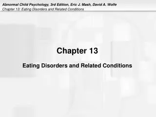 Chapter 13 Eating Disorders and Related Conditions