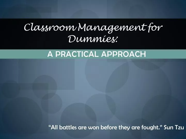 classroom management for dummies