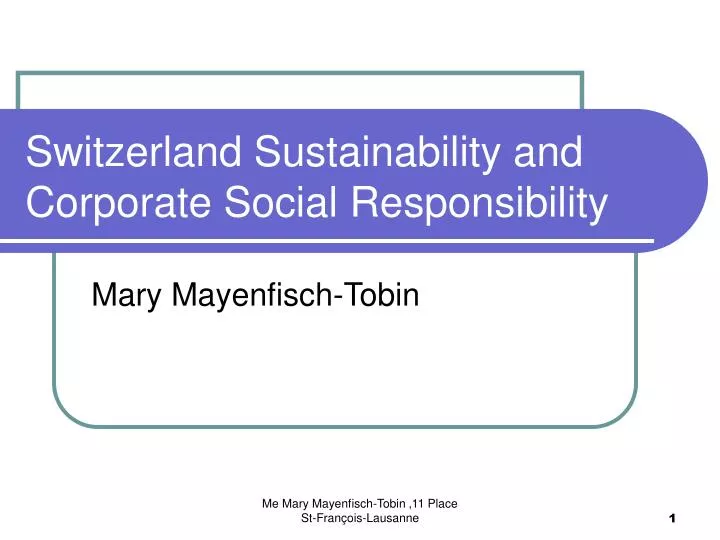 switzerland sustainability and corporate social responsibility