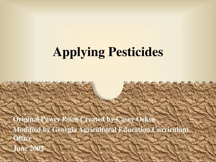 applying pesticides