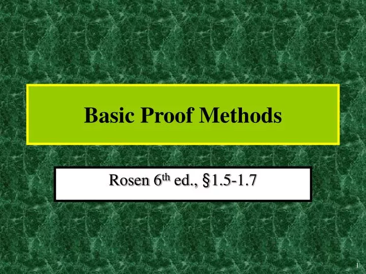 basic proof methods