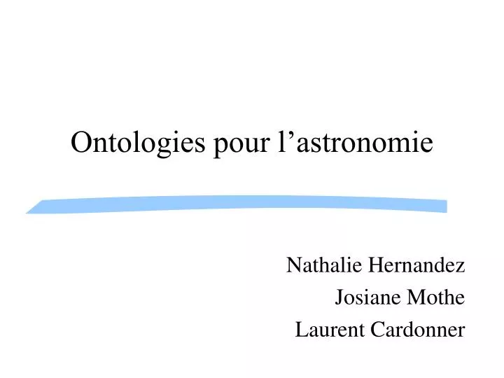ontologies pour l astronomie