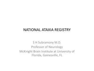 NATIONAL ATAXIA REGISTRY