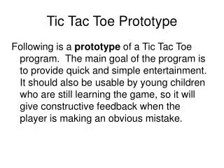 Tic Tac Toe Prototype