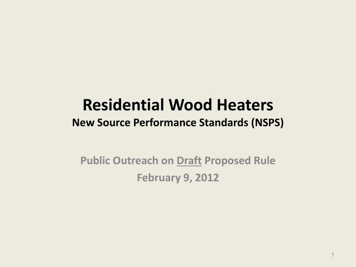 residential wood heaters new source performance standards nsps