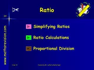 Simplifying Ratios