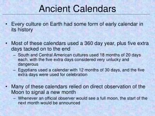 Ancient Calendars