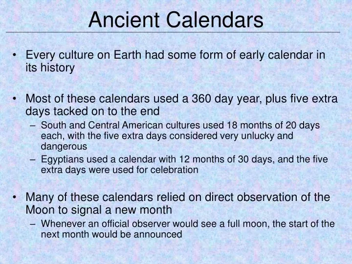 ancient calendars