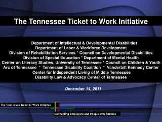 The Tennessee Ticket to Work Initiative