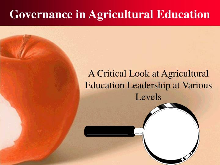 governance in agricultural education