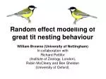 Random effect modelling of great tit nesting behaviour - slide 1