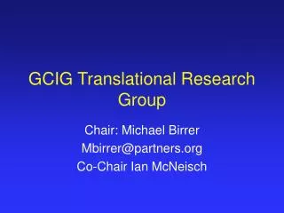 GCIG Translational Research Group