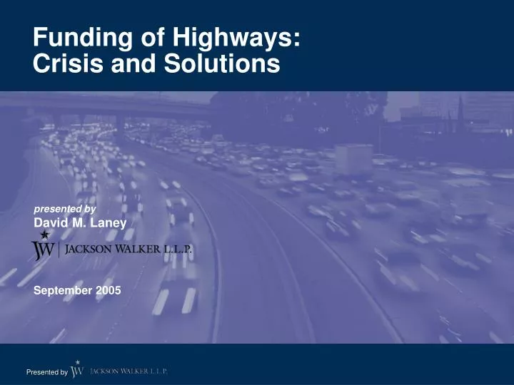 funding of highways crisis and solutions