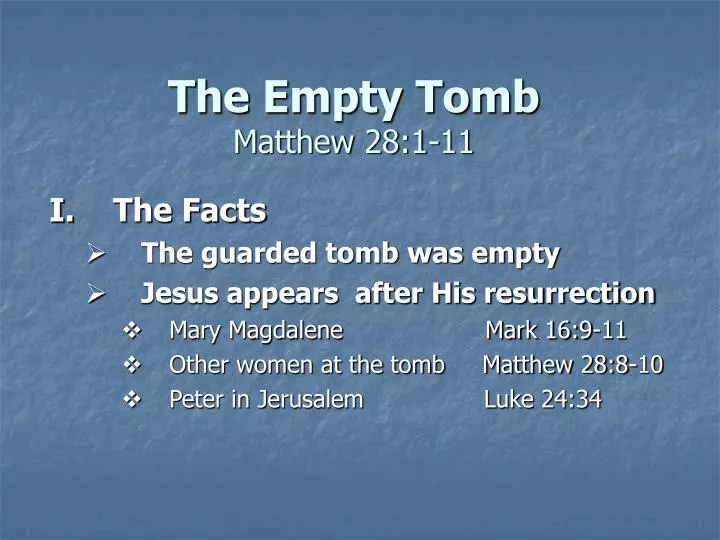 the empty tomb matthew 28 1 11