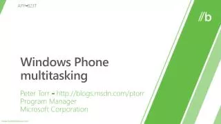 Windows Phone multitasking