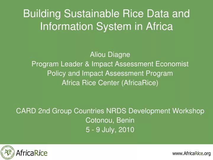 building sustainable rice data and information system in africa