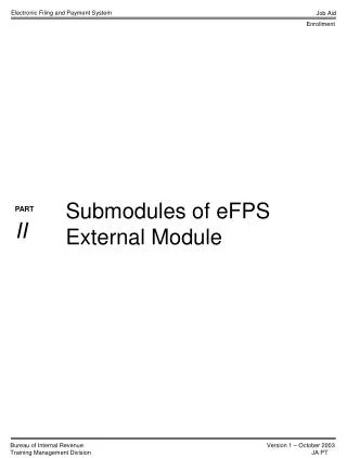 Submodules of eFPS External Module