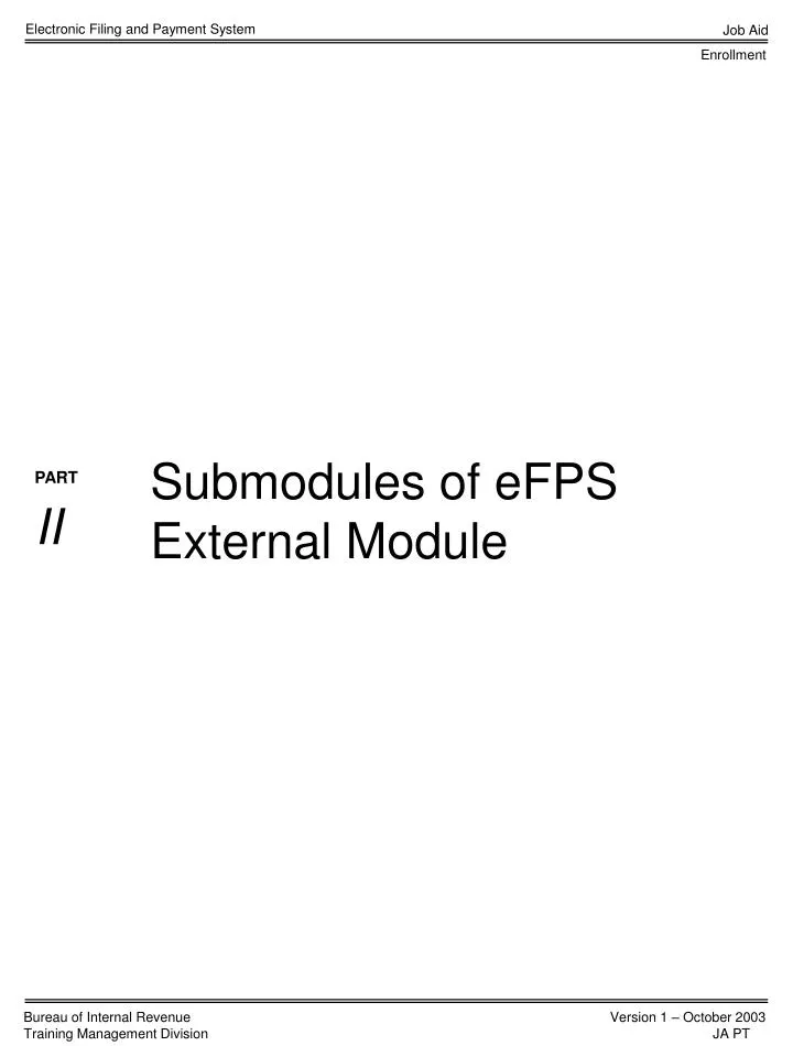 submodules of efps external module