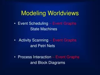 Modeling Worldviews