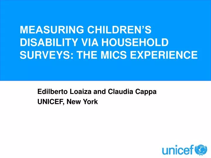 measuring children s disability via household surveys the mics experience