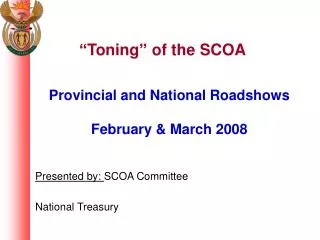 “Toning” of the SCOA