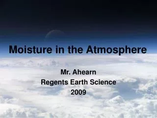 Moisture in the Atmosphere