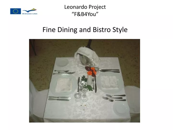 leonardo project f b4you fine dining and bistro style
