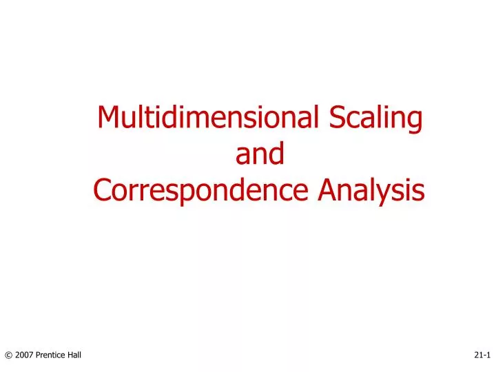 multidimensional scaling and correspondence analysis
