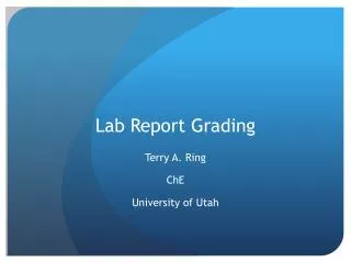 Lab Report Grading
