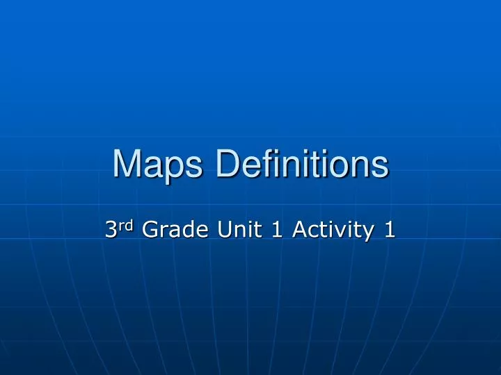 maps definitions