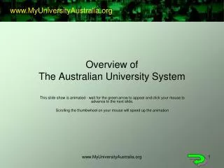 Overview of The Australian University System