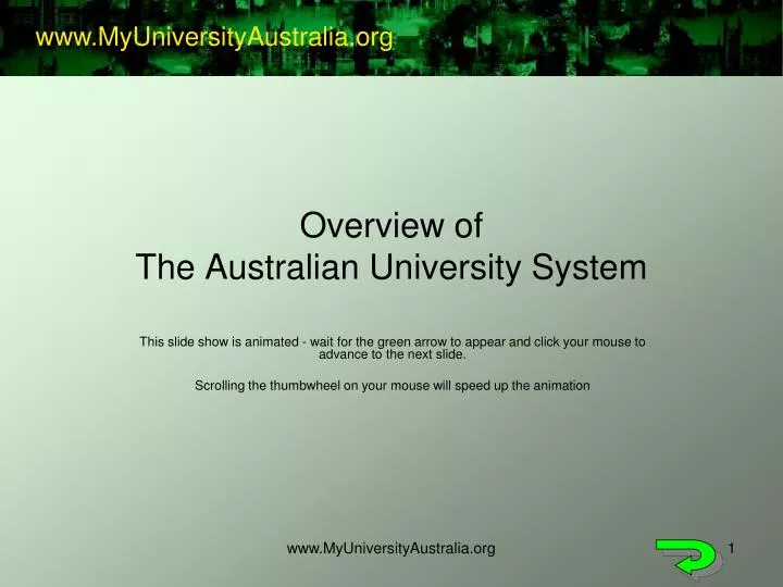 overview of the australian university system
