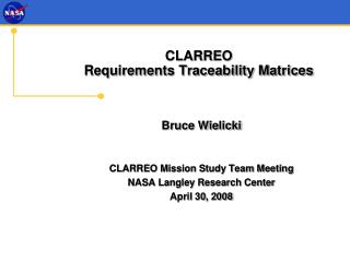 CLARREO Requirements Traceability Matrices