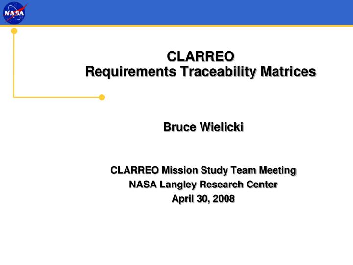 clarreo requirements traceability matrices