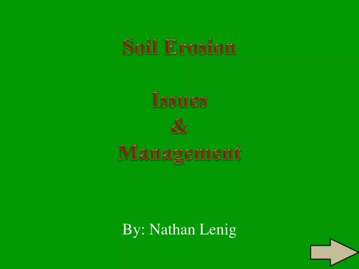 soil erosion issues management