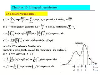 13.1 Fourier transforms: