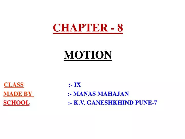 chapter 8 motion