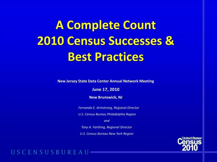 a complete count 2010 census successes best practices