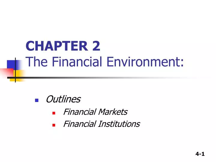 chapter 2 the financial environment