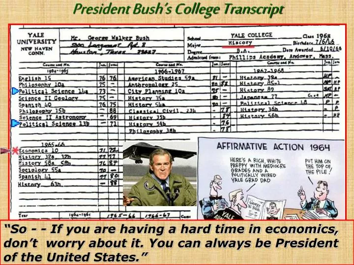 president bush s college transcript