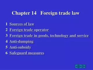Chapter 14 Foreign trade law