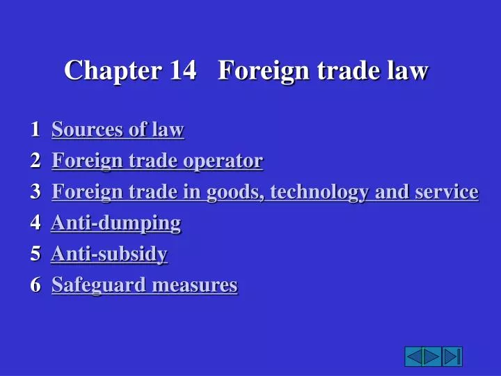 chapter 14 foreign trade law