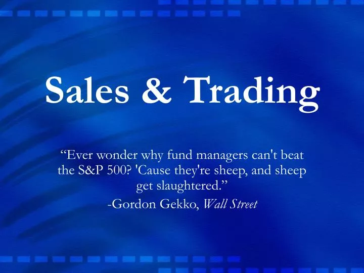 sales trading