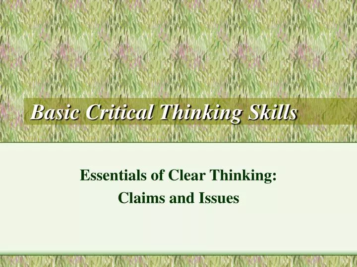 basic critical thinking skills