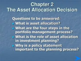 Chapter 2 The Asset Allocation Decision