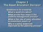 Chapter 2 The Asset Allocation Decision - slide 1