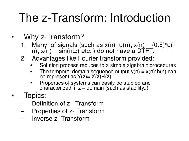 the z transform introduction